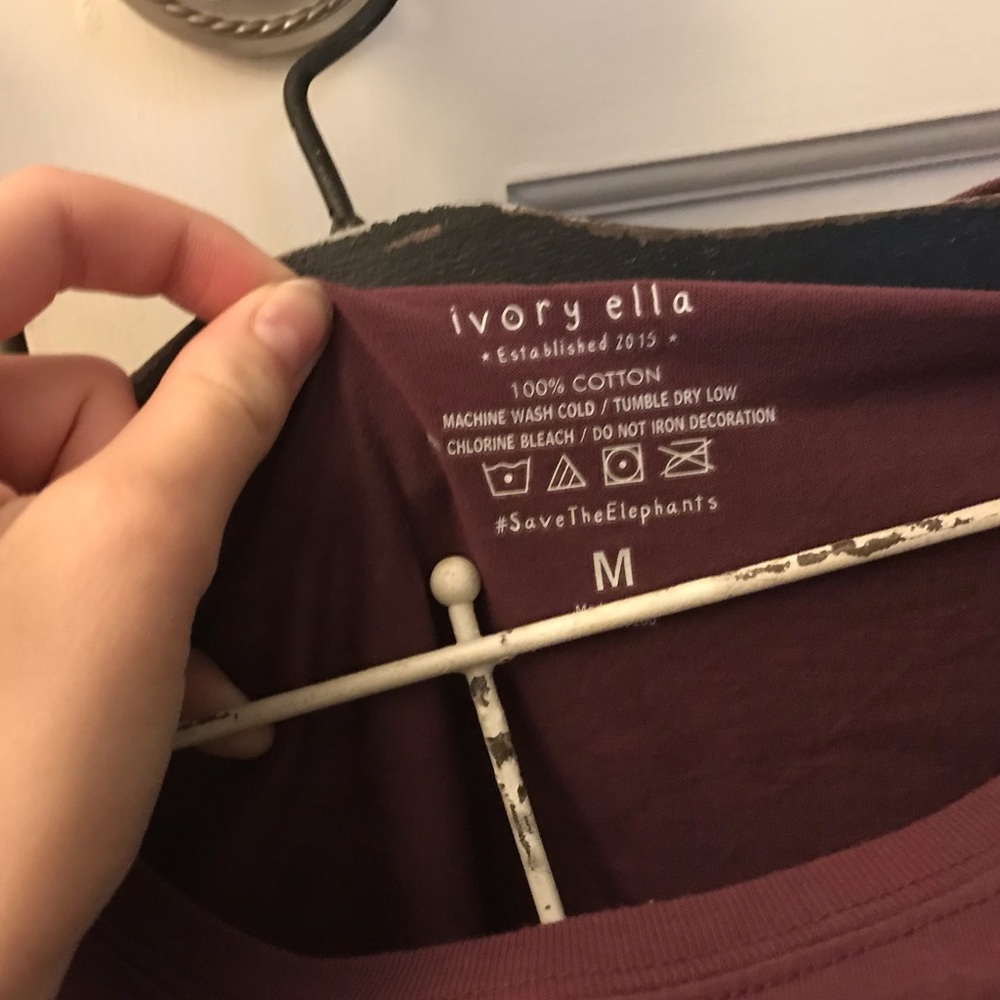 Ivory Ella Maroon Long Sleeved Tee - Picture 3 of 4